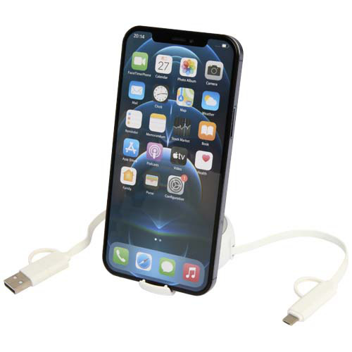 Alasia zwijany kabel do synchronizacji danych i szybkiego ładowania 5 w 1 45 W o długości 100 cm z tworzyw sztucznych i aluminium pochodzących z recyklingu Srebrny 12442081 (6)