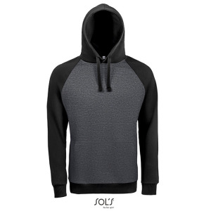 Bluza Unisex Raglanowa Polarowa Dwukolorowa - Grey Melange & French Navy