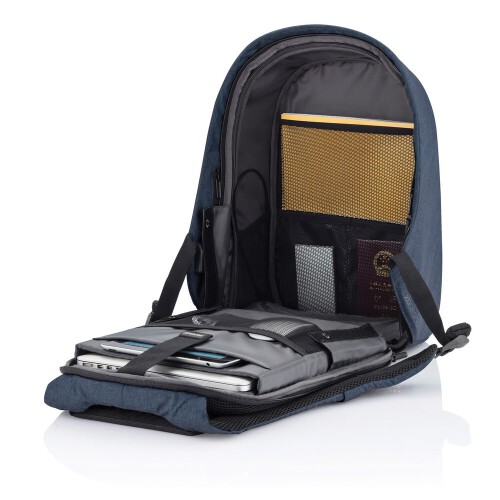 Bobby Hero Small plecak na laptopa do 13,3" i tablet 12,9", chroniący przed kieszonkowcami, wykonany z RPET granatowy V0996-04 (11)