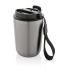 Kubek termiczny 380 ml Cuppa, stal nierdzewna z recyklingu srebrny, czarny P435.022  thumbnail