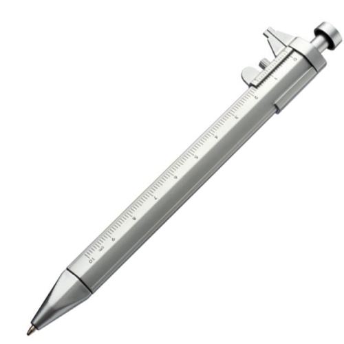 Długopis plastikowy z suwmiarką PRESCOT szary 197207 