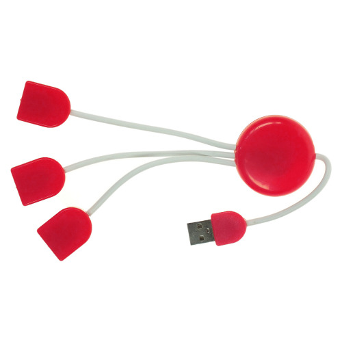 Hub USB czerwony V3243-05 (1)