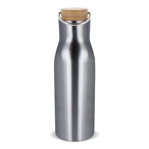 Butelka termiczna z pokrywą bambusową 500ml Srebrny LT98900-N0005 