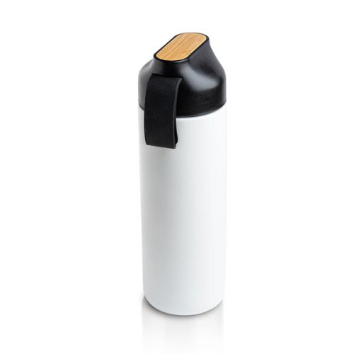 Butelka 600ml termiczna z bambusowym detalem / Drinko Biały IP37061900 