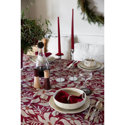 Misa do serwowania DITTE, beżowy/bordowy Beżowy/bordowy 5018651- (4)