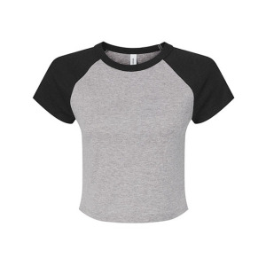 T-shirt Damski Prazkowany Crop Bawełna Strecz - Kelly