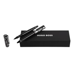 Zestaw upominkowy HUGO BOSS długopis i pióro kulkowe - HSS3084B + HSS3085B Czarny