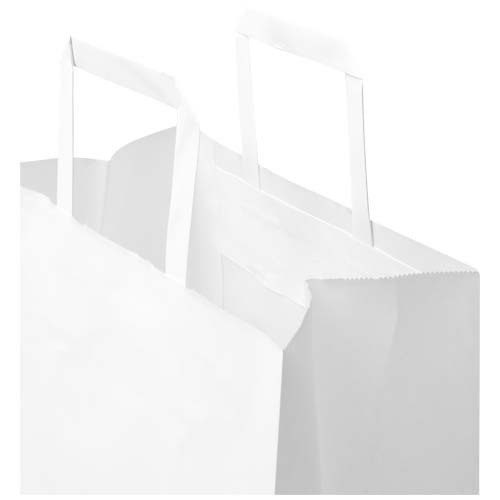 Kraft torba papierowa 80 g/m2 z płaskimi uchwytami — 25 x 15 x 32 cm Biały 1PQ01201 (3)
