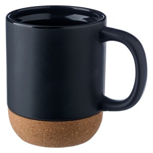 Kubek ceramiczny 420 ml, korkowy element czarny