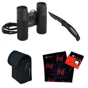 Zestaw lornetka, bandana, nóż CROSSET Schwarzwolf