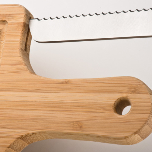 Deska kuchenna bambusowa z nożem ELFRIEDE Brązowy 8887201 (9)