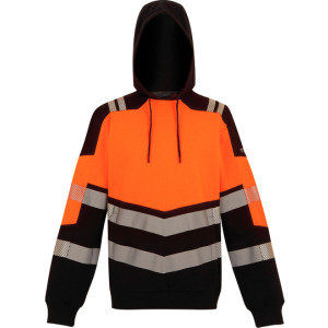 Bluza Męska Z Kapturem Hi-Vis Odblaskowa - Black & Orange