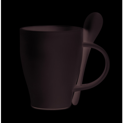 Kubek z łyżeczką, 300 ml Biały MO6255-06 (2)