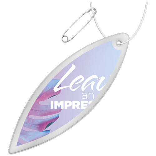 RFX™ reflective odblaskowa zawieszka z PVC, elipsa Biały 1PR11201 (1)