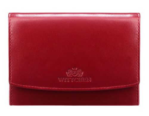 Damski portfel WITTCHEN z gładkiej skóry na zatrzask średni Czerwony WITT14-1-062 