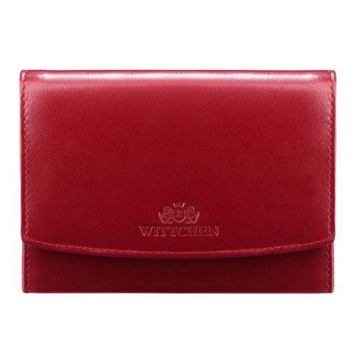 Damski portfel WITTCHEN z gładkiej skóry na zatrzask średni Czerwony WITT14-1-062 