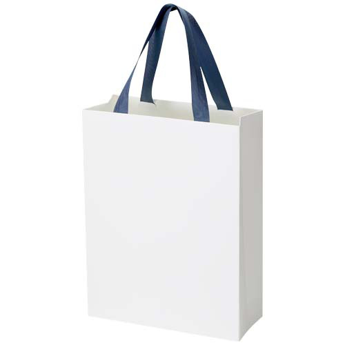 Torba papierowa Smartfold 210 g/m² z uchwytami ze wstążki i błyszczącym laminowaniem – 24 x 10 x 32 cm Niebieski 1ZM01252 (2)