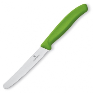 Nóż kuchenny z ząbkowanym ostrzem zielony