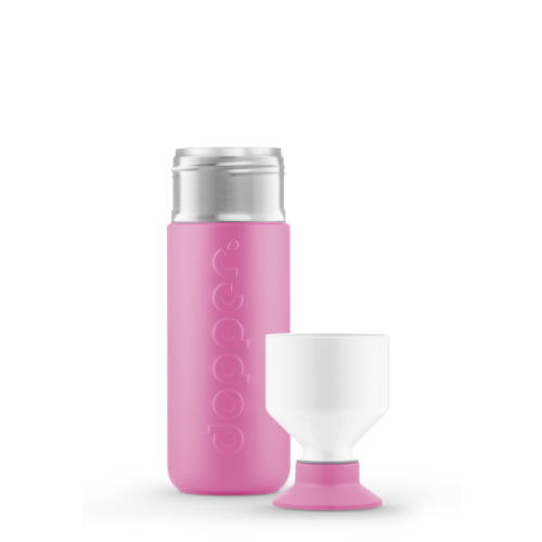 Butelka termiczna ze słomką Dopper Insulated (580 ml) - Blazing Black x Flip Straw - Black Różowy DOB6842 (1)