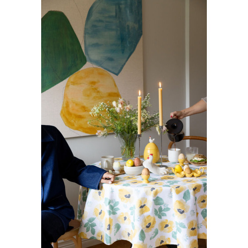 EDEN OBRUS OKRĄGŁY WOSKOWANY, Ż&Oacute;ŁTY MIX Żółty 5018602- (2)