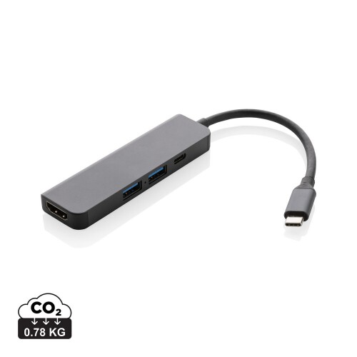 Hub USB 3.0 i USB typu C Terra, wejście HDMI 4K, RABS szary P308.652 (9)