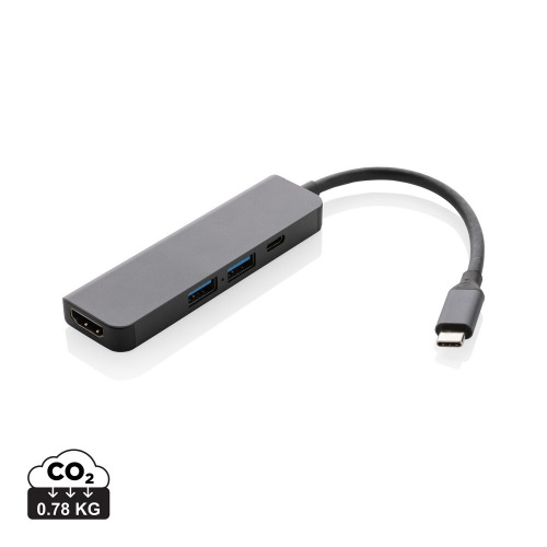 Hub USB 3.0 i USB typu C Terra, wejście HDMI 4K, RABS Szary P308.652 (9)