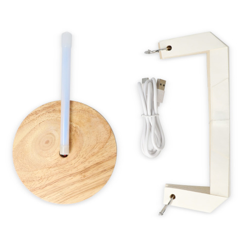 Coollux składana papierowa lampa LED Aurora na drewnianej podstawie, 22 cm Naturalny LT40725-N0094 
