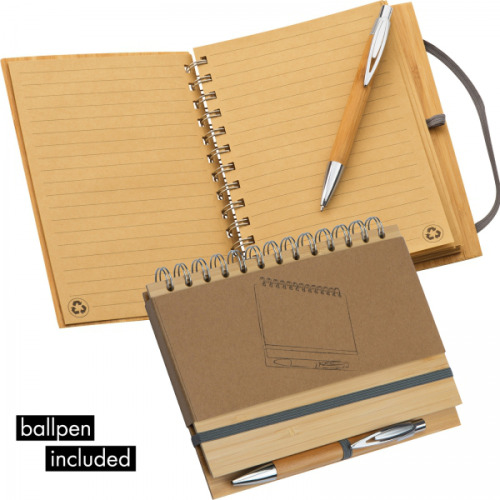 Notatnik A5 w linie z papieru z recyklingu FRANCESCA Brązowy 2890901 