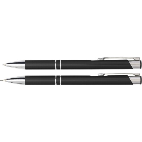 Zestaw piśmienny, długopis i ołówek mechaniczny czarny V1956-03 (1)