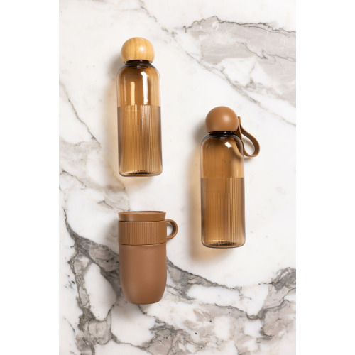 Butelka na wodę TURE, karmel/bambus Karmelowy 5018606- (4)