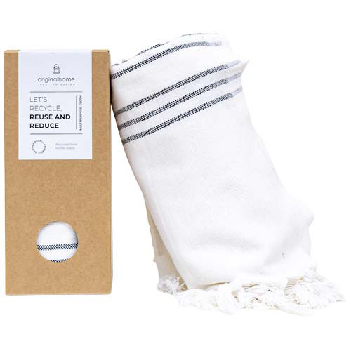 Originalhome tkanina z recyklingu — 85 x 175 cm Złamana biel 11342502 (2)