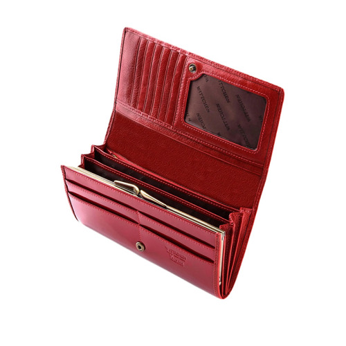 Damski portfel WITTCHEN ze skóry lakierowany poziomy Czerwony WITT25-1-075 (1)