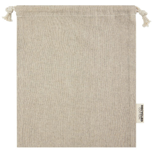 Pheebs torba na prezent z bawełny z recyklingu o gramaturze 150 g/m² i z certyfikatem GRS, średnia o pojemności 1,5 l Naturalny melanż 12067106 (3)