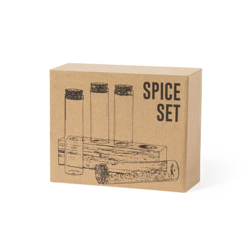 Bambusowy zestaw pojemników do przypraw Jasnobrązowy V8228-18 (3)