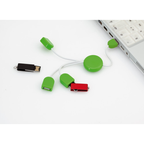 Hub USB zielony V3243-06 (1)