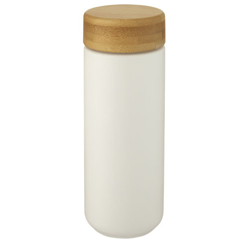 Lumi ceramiczny kubek z bambusową pokrywką o pojemności 300 ml Biały 10070501 (7)