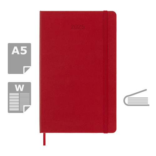 Kalendarz z notatnikiem MOLESKINE czerwony VM399-05/2025 (6)