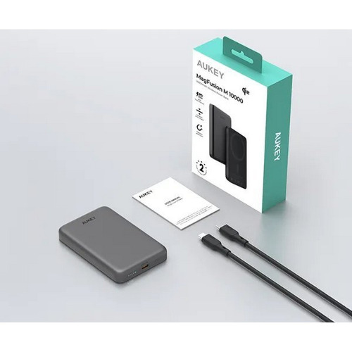 Magnetyczny, bezprzewodowy power bank 10000 mAh Aukey Czarny VAM12-03 (8)