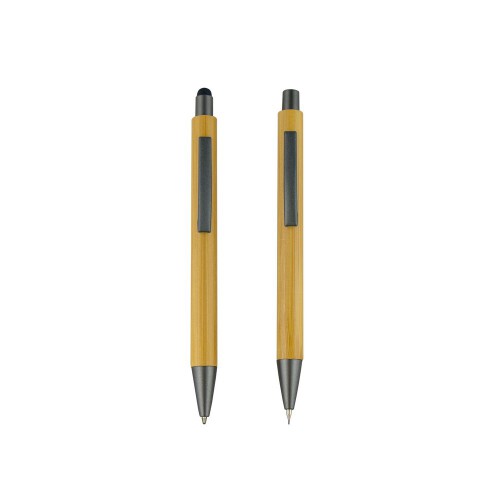Zestaw piśmienny, bambusowy długopis touch pen i ołówek mechaniczny drewno V9342-17 (2)