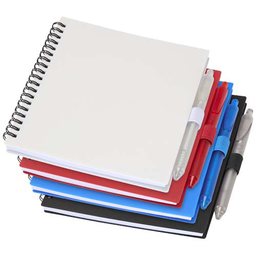 Niove zestaw notatnik w miękkiej okładce z tworzyw sztucznych pochodzących z recyklingu i długopis (niebieski tusz) Niebieski 10629852 (5)