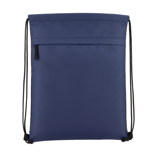 Torba ze sznurkiem z powlekanego PU R-PET 600D, wymiary 33 x 42 cm Ciemnoniebieski LT91394-N0010 (1)