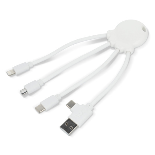 4009| Xoopar Eco Octopus Kabel do ładowania Ocean Bound Plastic Biały LT41023-N0001 (2)