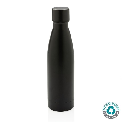Próżniowa butelka sportowa 500 ml, stal nierdzewna z recyklingu black P433.271 