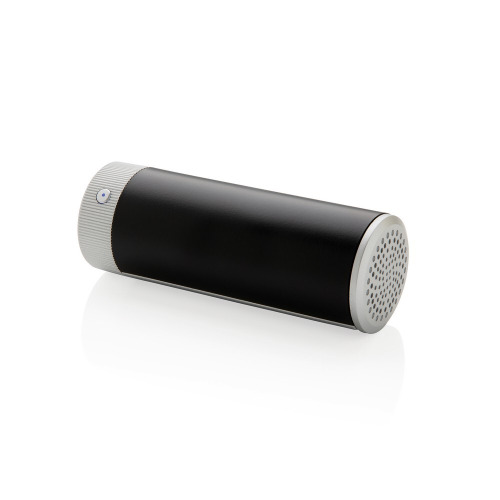 Głośnik bezprzewodowy 3W Light Up Logo, power bank 2200 mAh Czarny, szary P328.321 