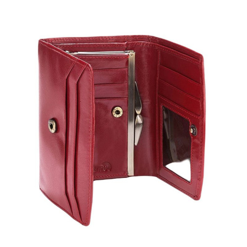 Damski portfel WITTCHEN z gładkiej skóry na zatrzask średni Czerwony WITT14-1-062 (1)