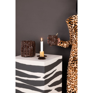 Świecznik LARA XS, pomarańczowy/brązowy