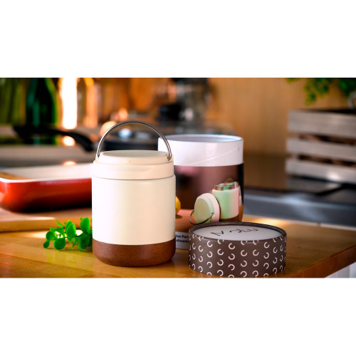 Lunch box termiczny stalowy z recyklingu PORTO CERVO MoLu 400 ml Biały 398306 (12)
