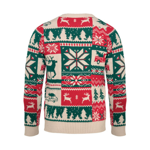 Świąteczny sweter z dzianiny L-XL Bezowy CX1602-13 (2)