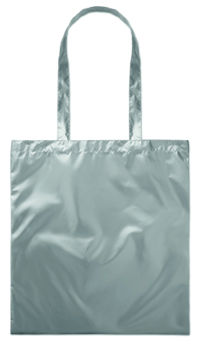 Błyszcząca torba na zakupy srebrny mat MO9443-16 (1)
