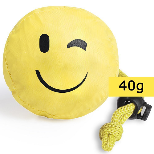 Składana torba na zakupy "uśmiechnięta buzia" (smile) żółty V8970-08B (1)